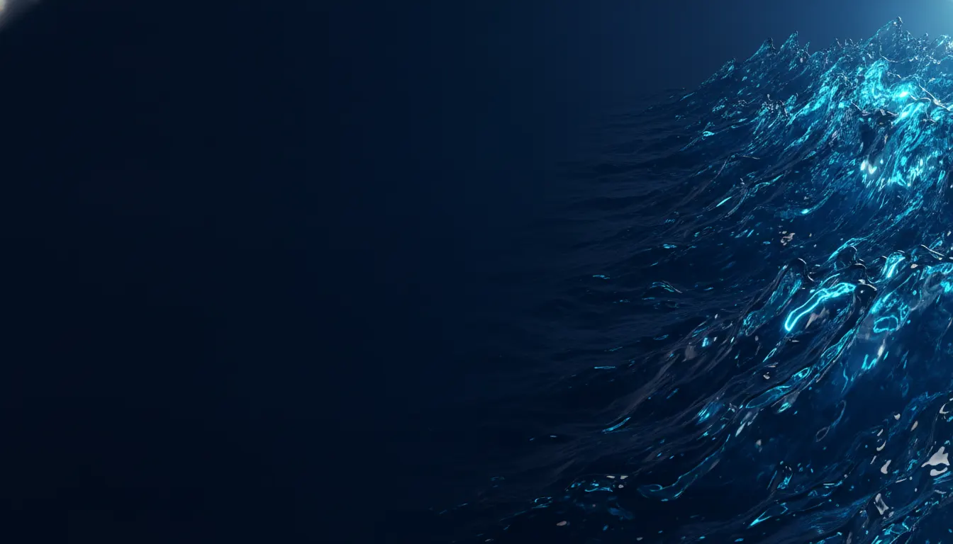 Deep navy ocean of liquid glass waves